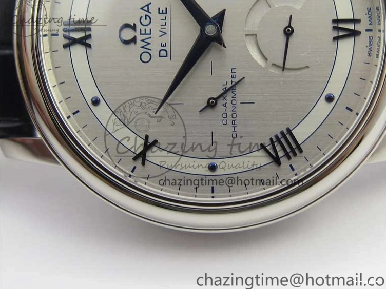 1218 Timeless De Ville Prestige Real PR SS ZF 1:1 Best Edition Gray Dial Blue Markers on Blue Leather Strap MIYOTA 7936